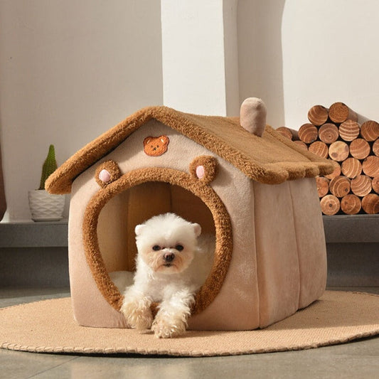 Brown Bear Soft Cat Dog Pet House Kennel - Kawaiies - Adorable - Cute - Plushies - Plush - Kawaii