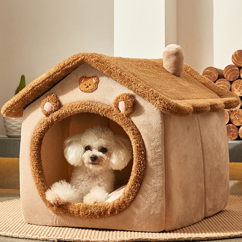 Brown Bear Soft Cat Dog Pet House Kennel - Kawaiies - Adorable - Cute - Plushies - Plush - Kawaii