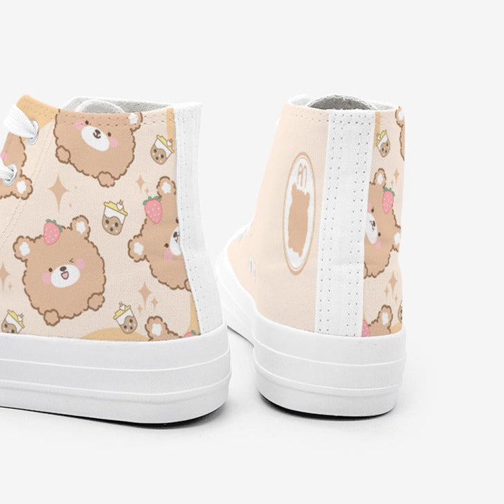 Brown Kawaii Bear Women's Sneakers Trainers - Kawaiies - Adorable - Cute - Plushies - Plush - Kawaii