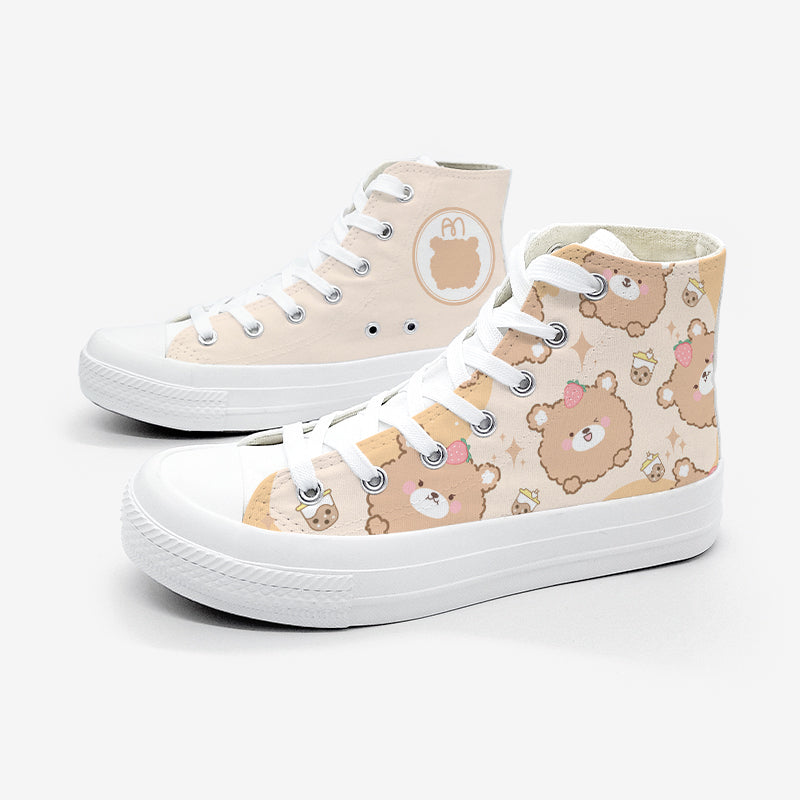 Brown Kawaii Bear Women's Sneakers Trainers - Kawaiies - Adorable - Cute - Plushies - Plush - Kawaii