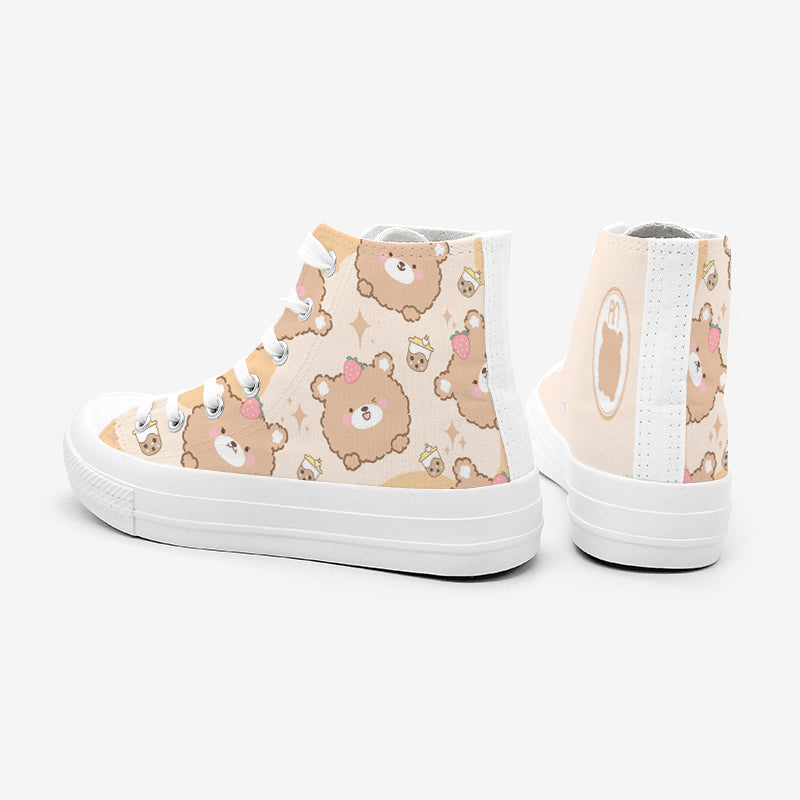 Brown Kawaii Bear Women's Sneakers Trainers - Kawaiies - Adorable - Cute - Plushies - Plush - Kawaii