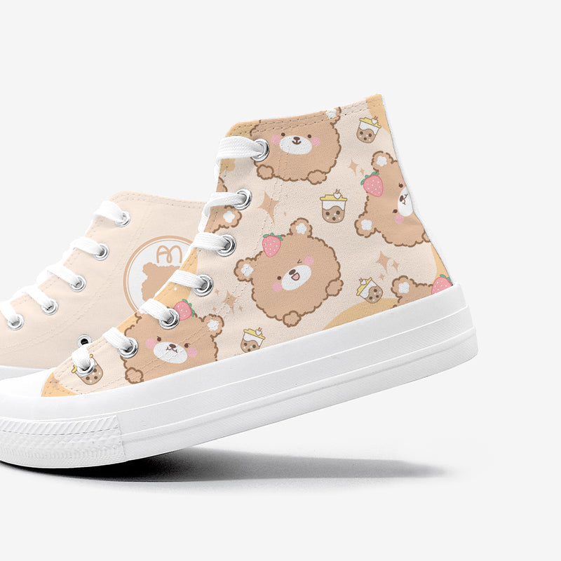 Brown Kawaii Bear Women's Sneakers Trainers - Kawaiies - Adorable - Cute - Plushies - Plush - Kawaii