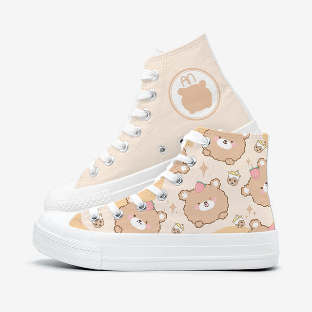 Brown Kawaii Bear Women's Sneakers Trainers - Kawaiies - Adorable - Cute - Plushies - Plush - Kawaii