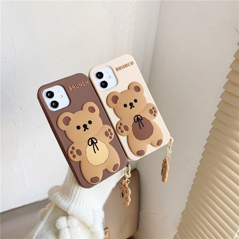 Brunch Bear iPhone Case with Charm - Kawaiies - Adorable - Cute - Plushies - Plush - Kawaii