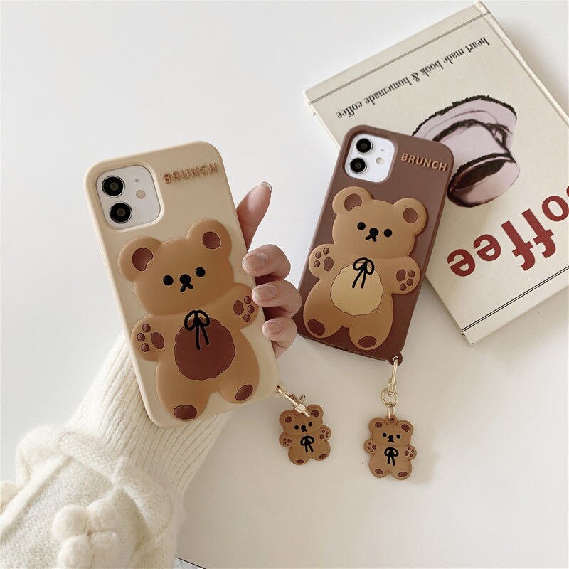 Brunch Bear iPhone Case with Charm - Kawaiies - Adorable - Cute - Plushies - Plush - Kawaii