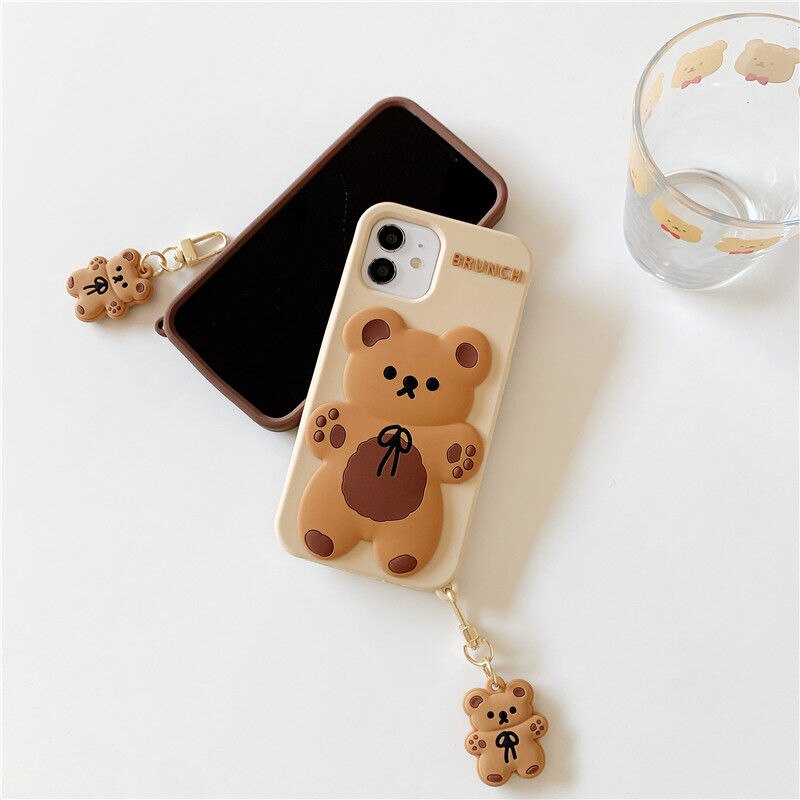 Brunch Bear iPhone Case with Charm - Kawaiies - Adorable - Cute - Plushies - Plush - Kawaii