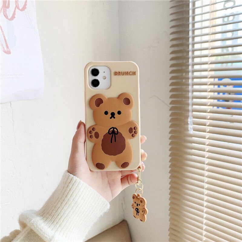 Brunch Bear iPhone Case with Charm - Kawaiies - Adorable - Cute - Plushies - Plush - Kawaii