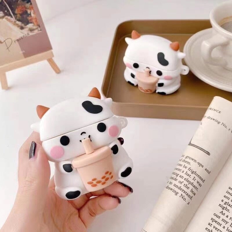Bubbly Boba Cow Airpods Case (1&2&Pro) - Kawaiies - Adorable - Cute - Plushies - Plush - Kawaii