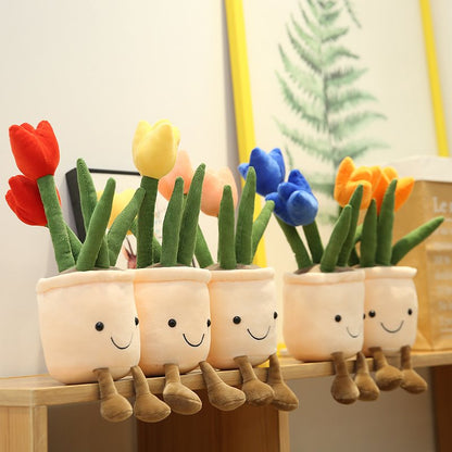 Bubbly Tulip Flower Pot Plush - Kawaiies - Adorable - Cute - Plushies - Plush - Kawaii