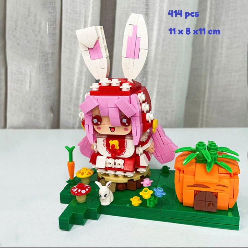 Bunny and Wolf Buddies Nano Building Blocks - Kawaiies - Adorable - Cute - Plushies - Plush - Kawaii