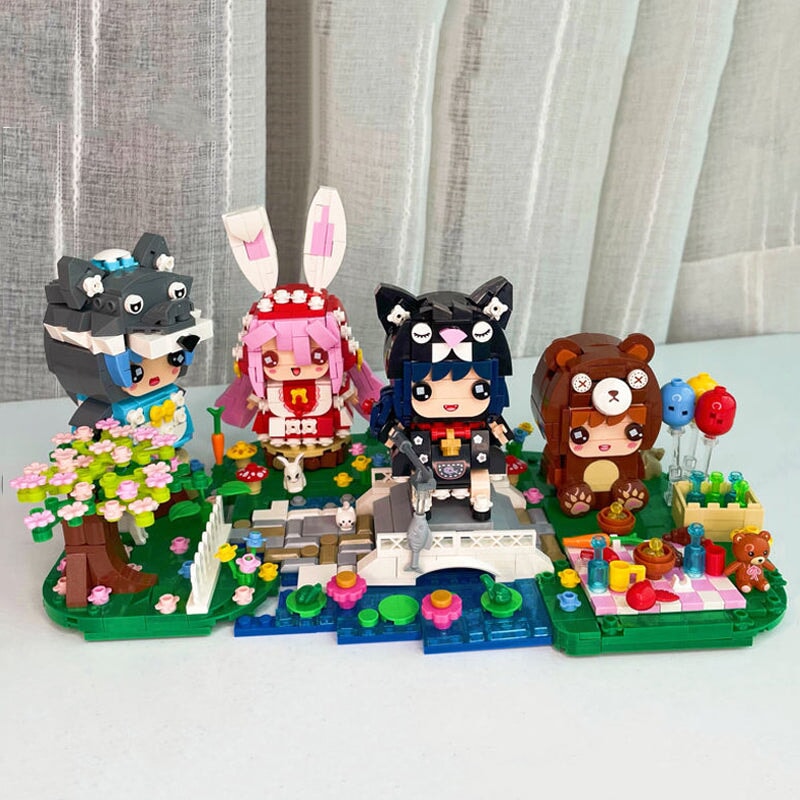 Bunny and Wolf Buddies Nano Building Blocks - Kawaiies - Adorable - Cute - Plushies - Plush - Kawaii