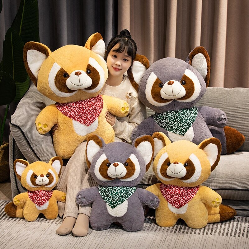 Bushy and Buster the Raccoon Plushies - Kawaiies - Adorable - Cute - Plushies - Plush - Kawaii