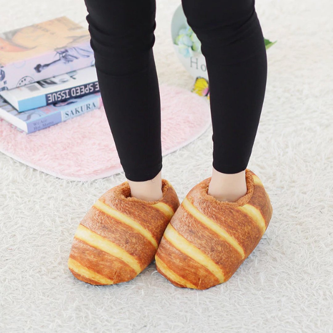 Butter Bread Plush Slippers - Kawaiies - Adorable - Cute - Plushies - Plush - Kawaii