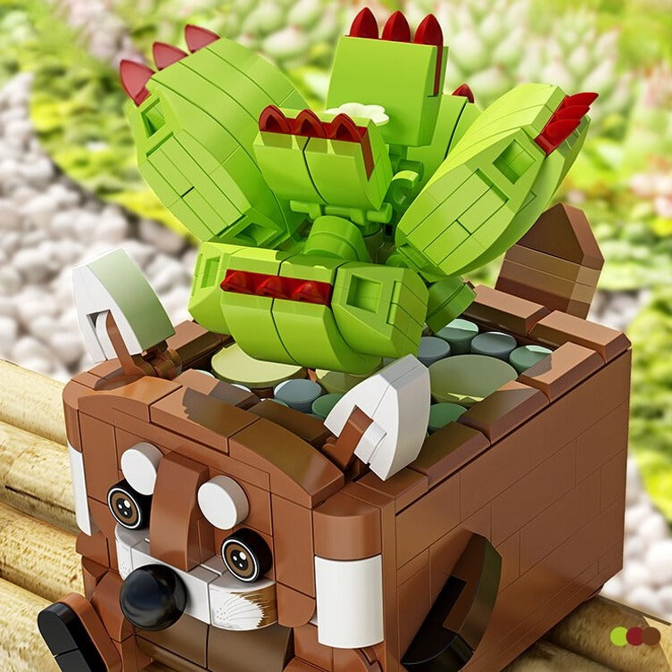 Cactus Succulent Animal Plant Pots Building Sets - Kawaiies - Adorable - Cute - Plushies - Plush - Kawaii