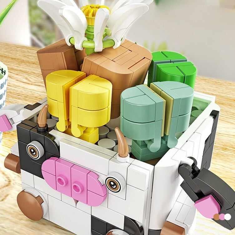 Cactus Succulent Animal Plant Pots Building Sets - Kawaiies - Adorable - Cute - Plushies - Plush - Kawaii