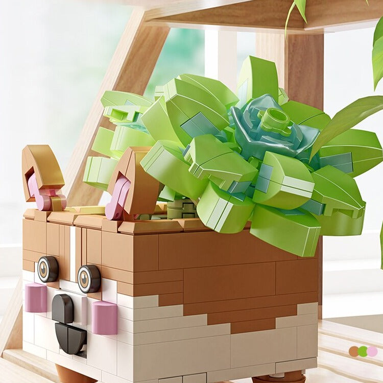 Cactus Succulent Animal Plant Pots Building Sets - Kawaiies - Adorable - Cute - Plushies - Plush - Kawaii