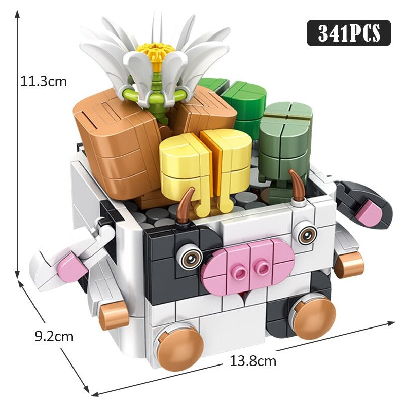 Cactus Succulent Animal Plant Pots Building Sets - Kawaiies - Adorable - Cute - Plushies - Plush - Kawaii