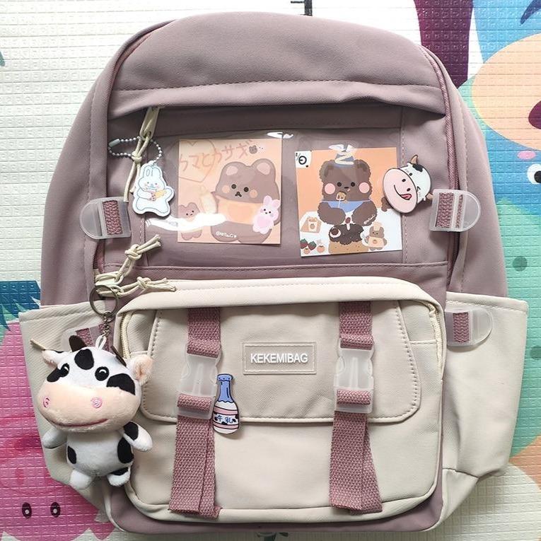 Canvas Kekemi Bear Friends Backpack - Kawaiies - Adorable - Cute - Plushies - Plush - Kawaii