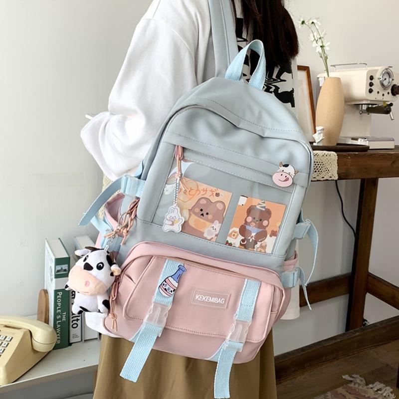 Canvas Kekemi Bear Friends Backpack Kawaiies