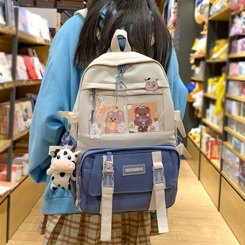 Canvas Kekemi Bear Friends Backpack - Kawaiies - Adorable - Cute - Plushies - Plush - Kawaii