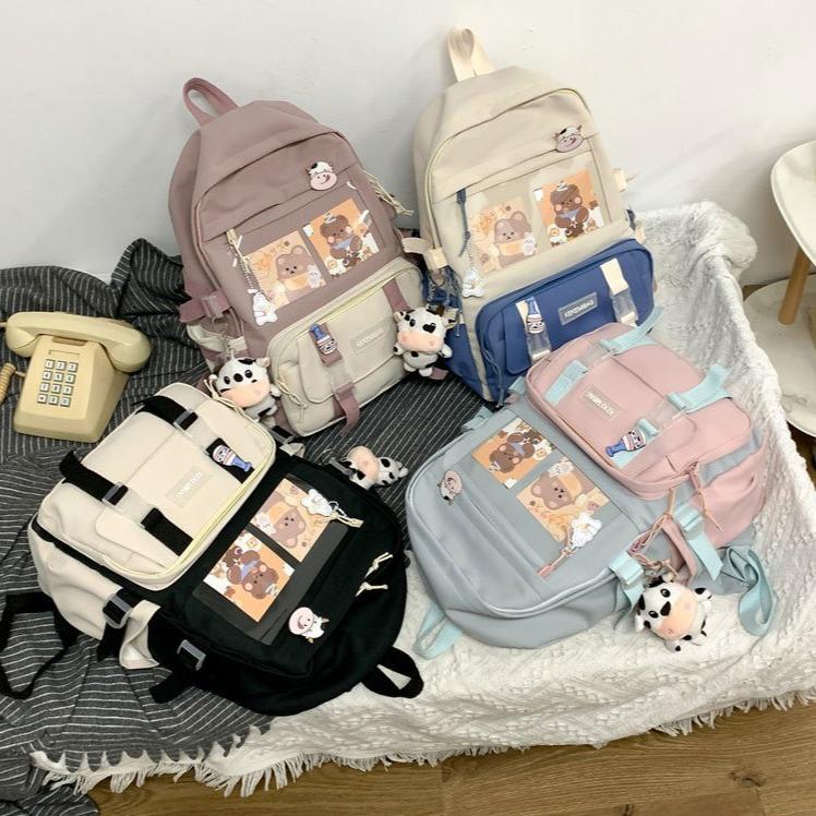 Canvas Kekemi Bear Friends Backpack - Kawaiies - Adorable - Cute - Plushies - Plush - Kawaii
