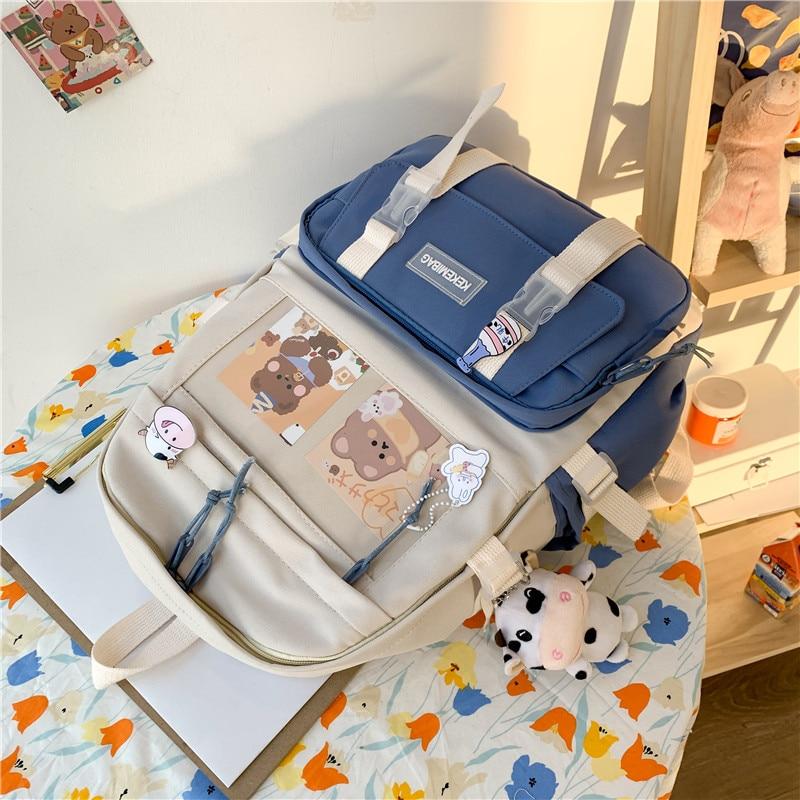 Canvas Kekemi Bear Friends Backpack - Kawaiies - Adorable - Cute - Plushies - Plush - Kawaii