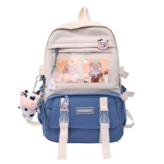 Canvas Kekemi Bear Friends Backpack - Kawaiies - Adorable - Cute - Plushies - Plush - Kawaii