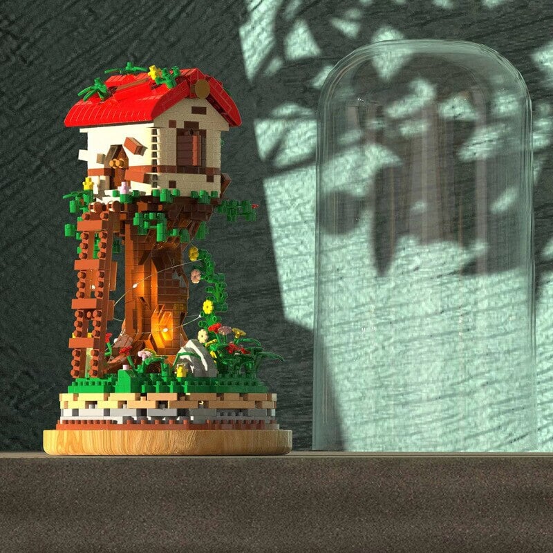 Capsule Red White Treehouse Nano Building Blocks - Kawaiies - Adorable - Cute - Plushies - Plush - Kawaii