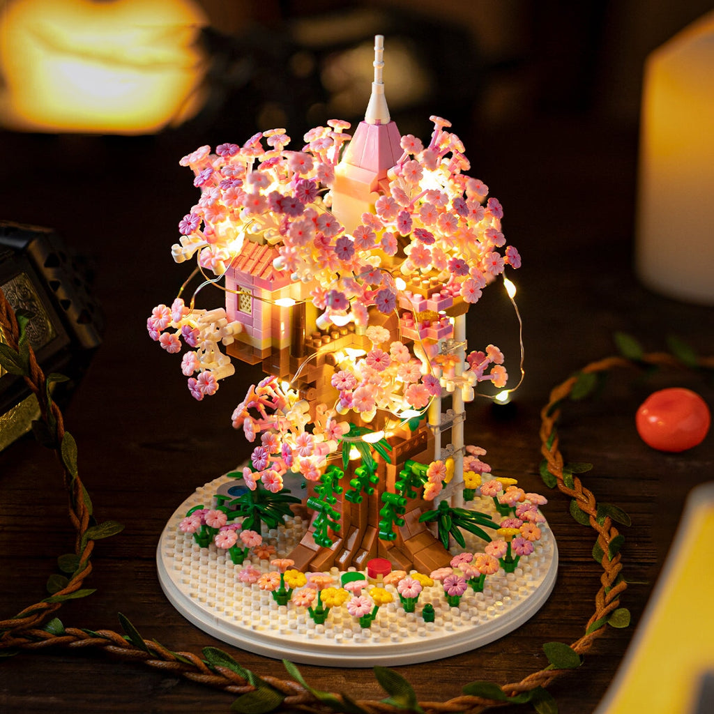Capsule Sakura Tree Palace Light Up Micro Building Set Collection - Kawaiies - Adorable - Cute - Plushies - Plush - Kawaii