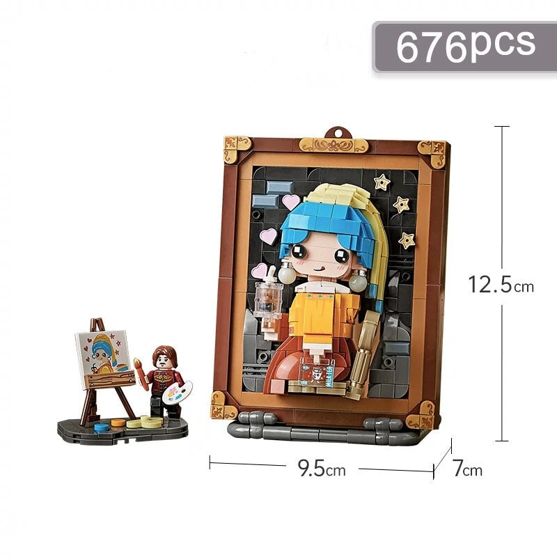 Caricature Famous Paintings Micro Building Blocks - Kawaiies - Adorable - Cute - Plushies - Plush - Kawaii