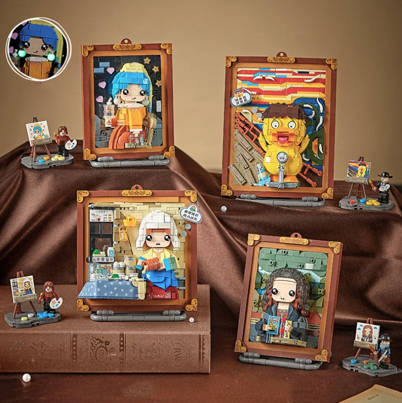 Caricature Famous Paintings Micro Building Blocks - Kawaiies - Adorable - Cute - Plushies - Plush - Kawaii