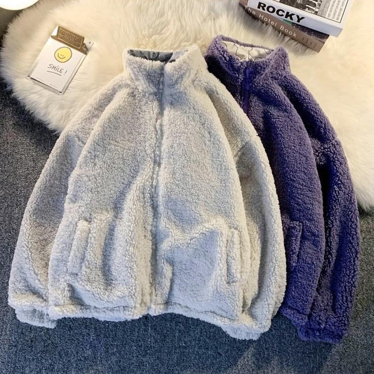 Cartoon Illustration Fluffy Zipped Inverse Jacket (2023 Season) - Kawaiies - Adorable - Cute - Plushies - Plush - Kawaii