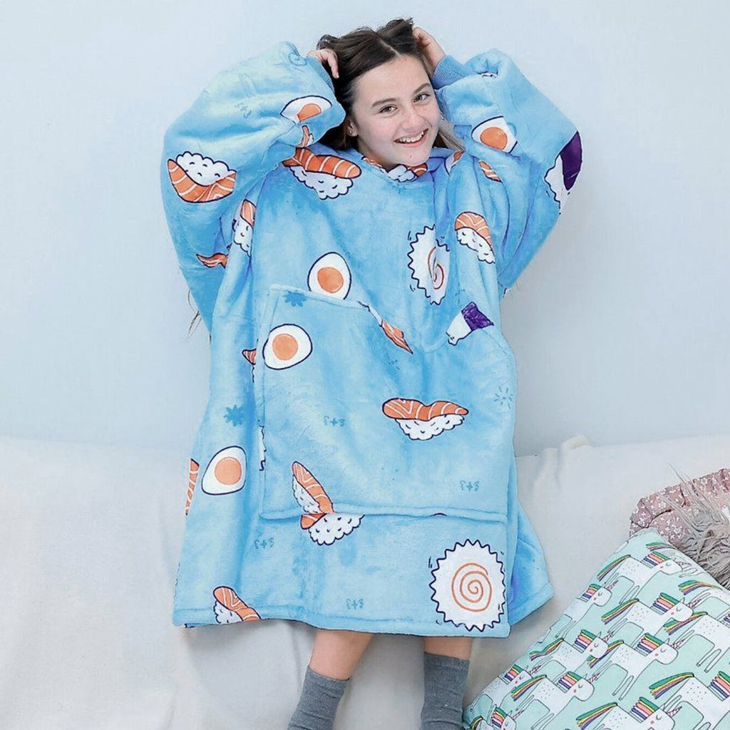 Cartoon Japanese Sushi Oversized Thick Blanket Hoodie - Kawaiies - Adorable - Cute - Plushies - Plush - Kawaii