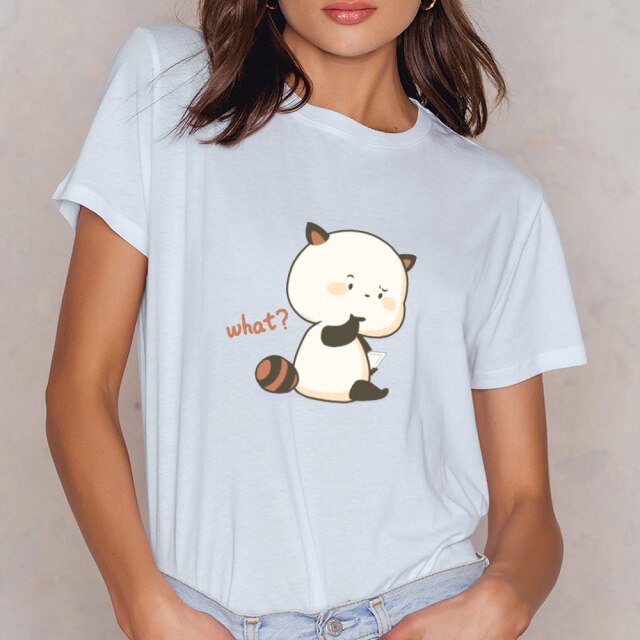 Cartoon Red Panda Collection 1 Women's Part Cotton Tee - Kawaiies - Adorable - Cute - Plushies - Plush - Kawaii