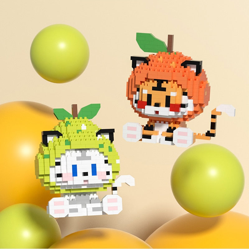 Cat and Tiger Onesie Nano Building Blocks - Kawaiies - Adorable - Cute - Plushies - Plush - Kawaii