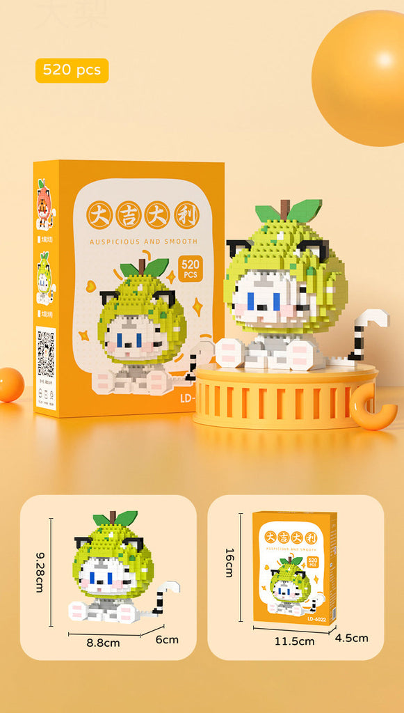 Cat and Tiger Onesie Nano Building Blocks - Kawaiies - Adorable - Cute - Plushies - Plush - Kawaii