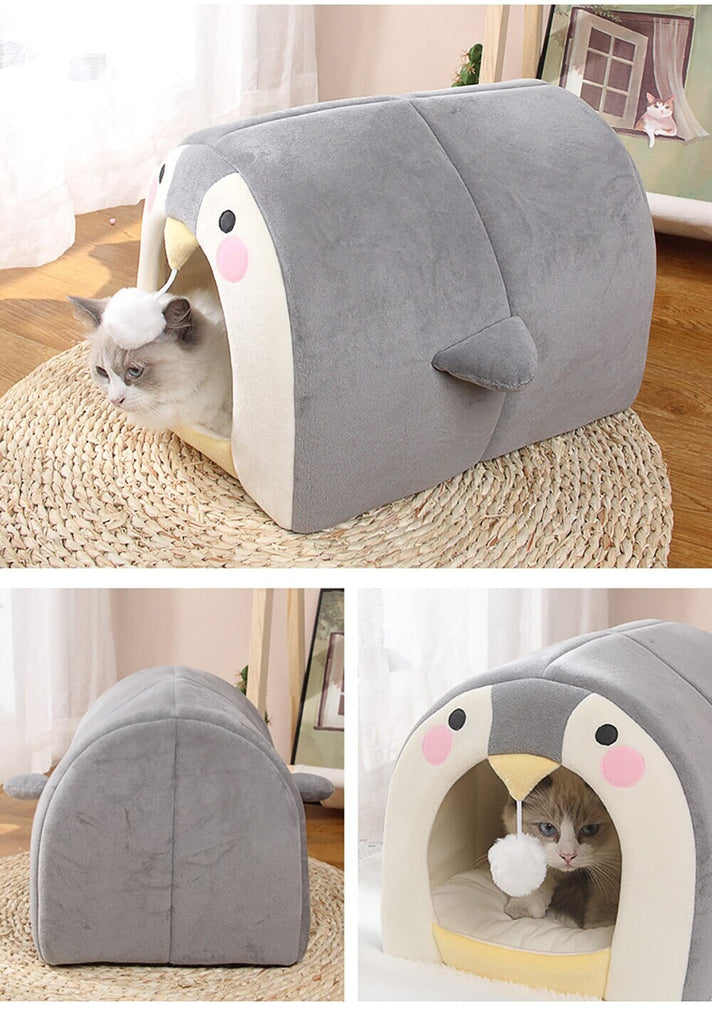 Cat Dog Beds Cave Happy Penguin Hideout - Kawaiies - Adorable - Cute - Plushies - Plush - Kawaii