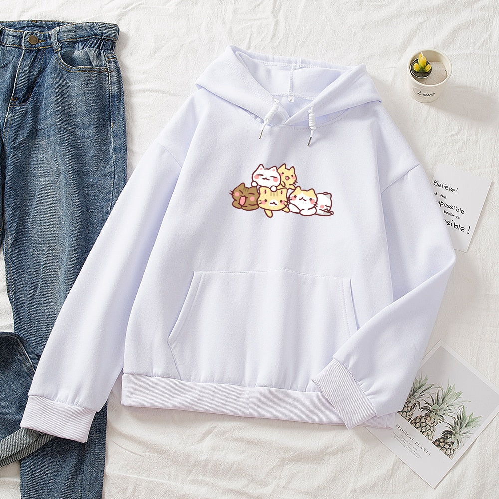 Cat Party Cotton Hoodie - Kawaiies - Adorable - Cute - Plushies - Plush - Kawaii