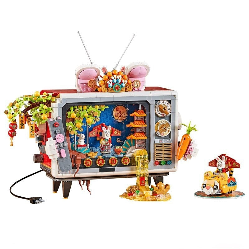 Celebrate Happy Bunny on TV Micro Building Blocks - Kawaiies - Adorable - Cute - Plushies - Plush - Kawaii