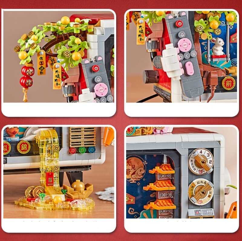 Celebrate Happy Bunny on TV Micro Building Blocks - Kawaiies - Adorable - Cute - Plushies - Plush - Kawaii