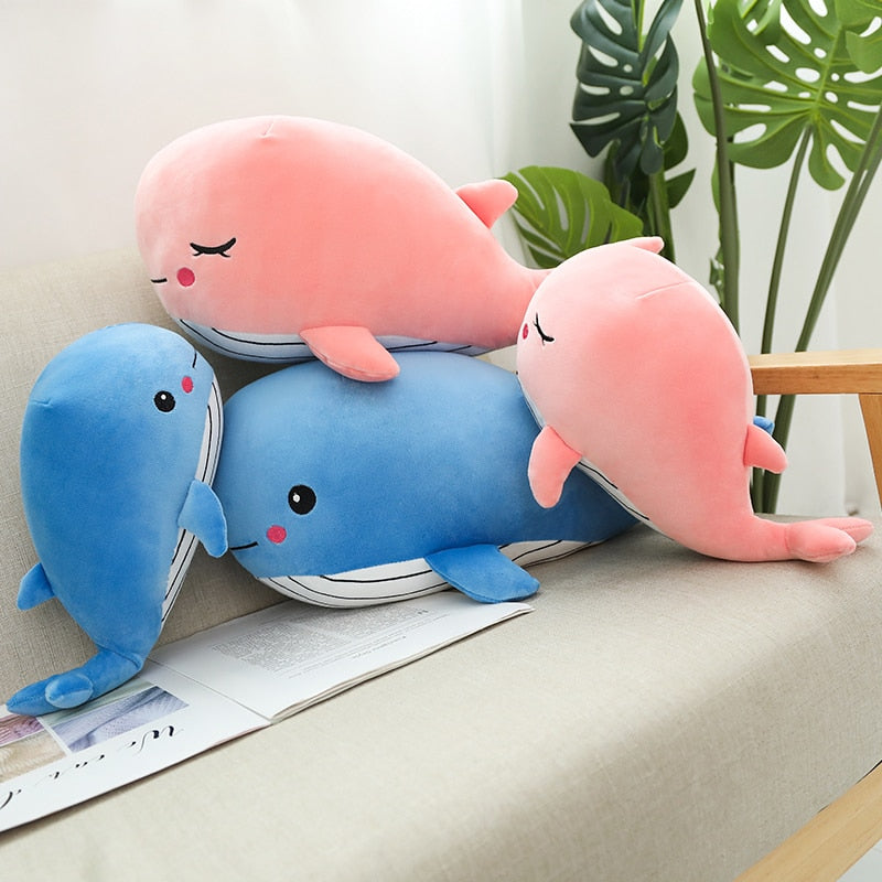 Cheerful Chonky Plumpy Pink Blue Whale - Kawaiies - Adorable - Cute - Plushies - Plush - Kawaii