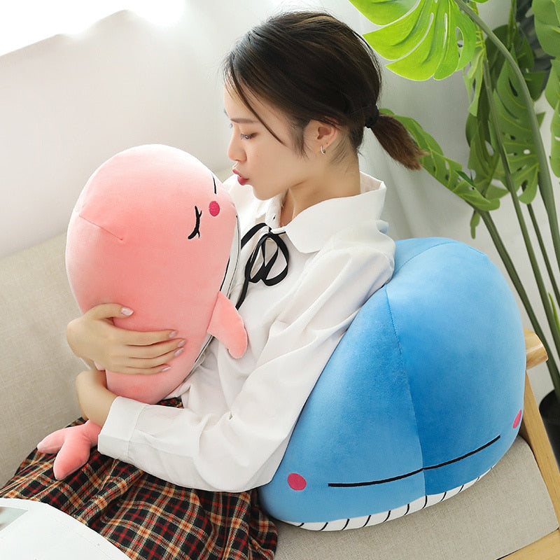 Cheerful Chonky Plumpy Pink Blue Whale - Kawaiies - Adorable - Cute - Plushies - Plush - Kawaii