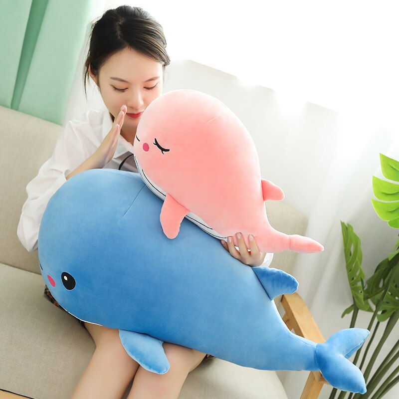 Cheerful Chonky Plumpy Pink Blue Whale - Kawaiies - Adorable - Cute - Plushies - Plush - Kawaii