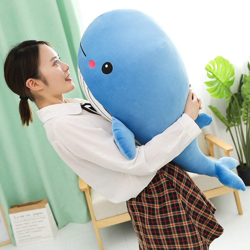 Cheerful Chonky Plumpy Pink Blue Whale - Kawaiies - Adorable - Cute - Plushies - Plush - Kawaii