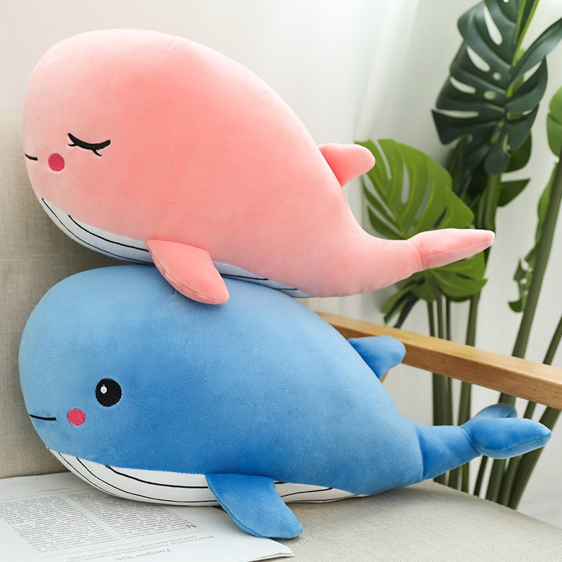 Cheerful Chonky Plumpy Pink Blue Whale - Kawaiies - Adorable - Cute - Plushies - Plush - Kawaii