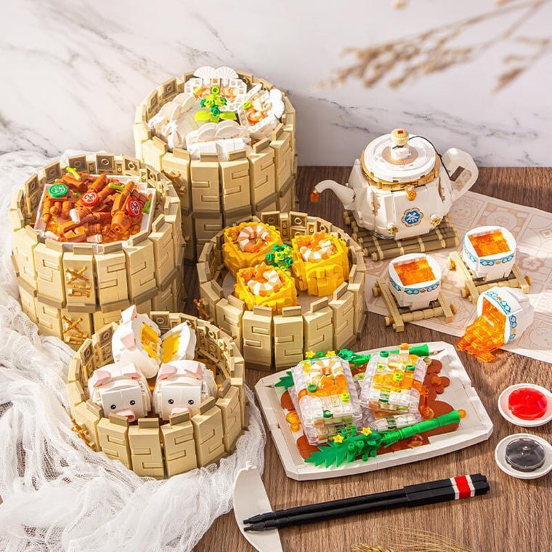 Chinese Dim Sum Micro Building Blocks Collection - Kawaiies - Adorable - Cute - Plushies - Plush - Kawaii