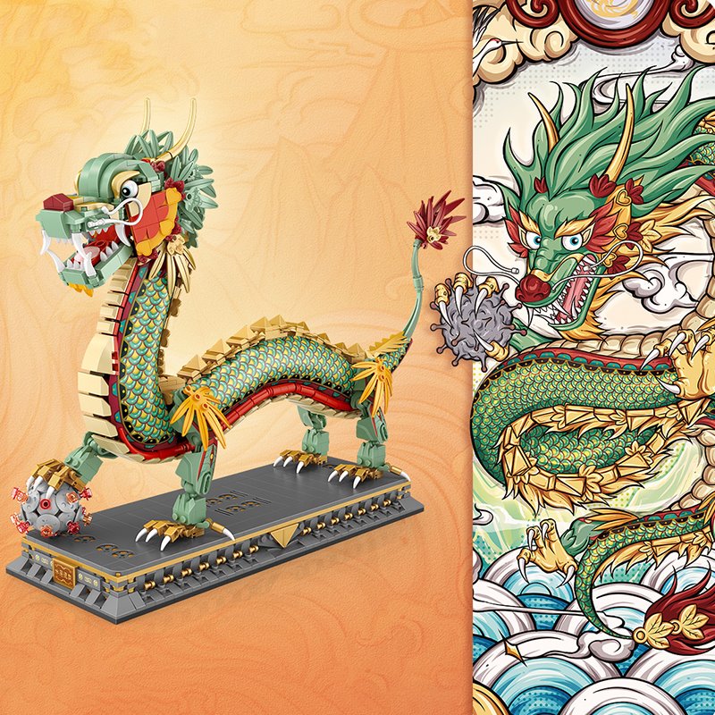 Chinese Dragon Statue Nano Building Blocks - Kawaiies - Adorable - Cute - Plushies - Plush - Kawaii