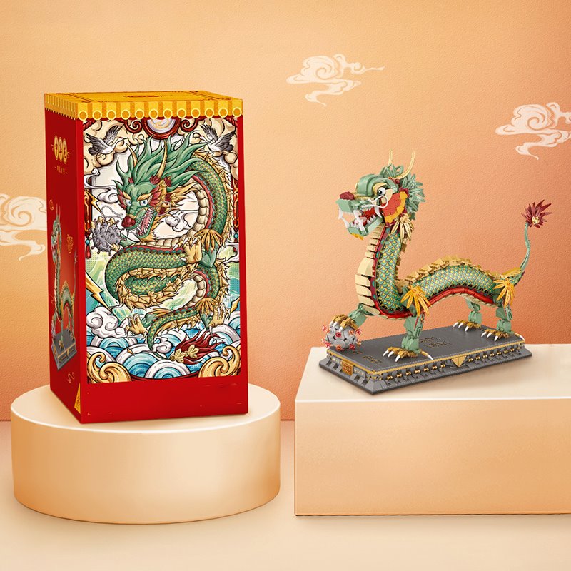 Chinese Dragon Statue Nano Building Blocks - Kawaiies - Adorable - Cute - Plushies - Plush - Kawaii