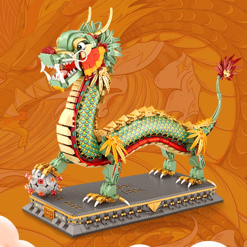 Chinese Dragon Statue Nano Building Blocks - Kawaiies - Adorable - Cute - Plushies - Plush - Kawaii