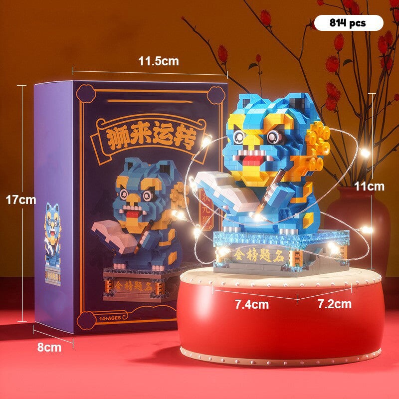 kawaiies-softtoys-plushies-kawaii-plush-Chinese Lion Dragon Micro Building Blocks Build it Blue 814 Pcs Exclude 